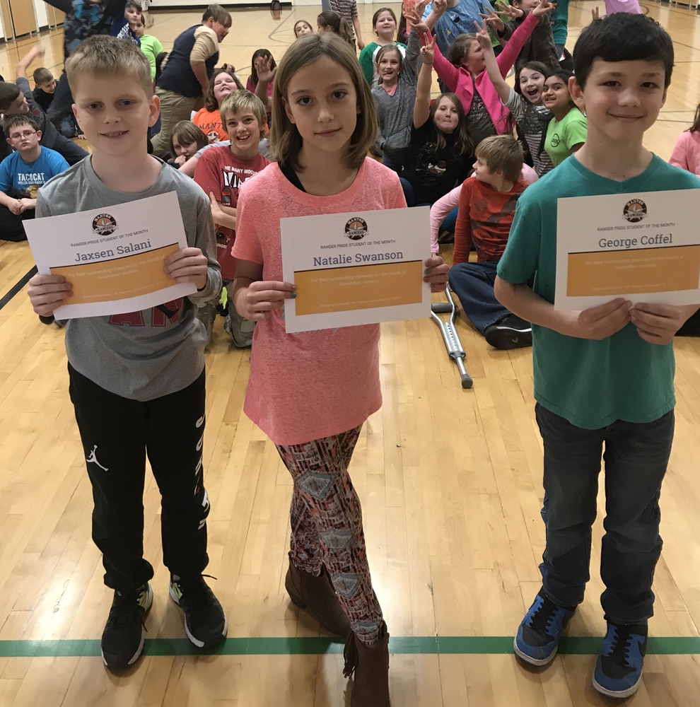 4th Grade Ranger Pride Students of the Month