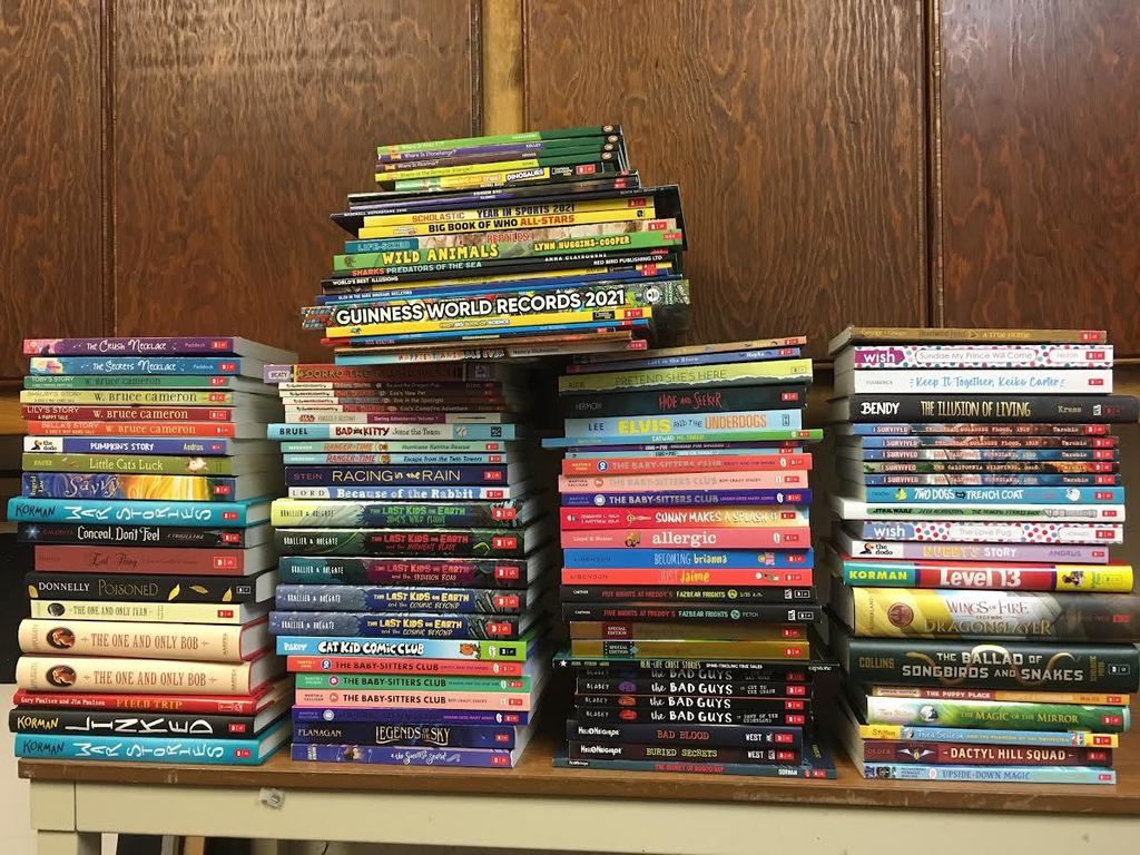 These are the books the Middle School will be replacing becaue of the books you purchased!